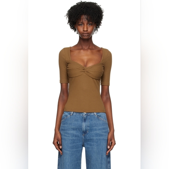 Citizens Of Humanity Parie Twist Top Brown sz S - Picture 1 of 10